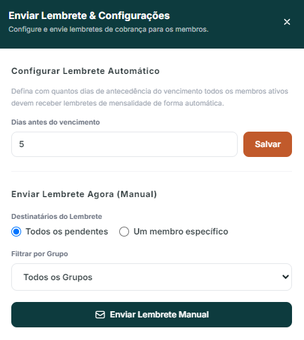 Lembrete de Mensalidade